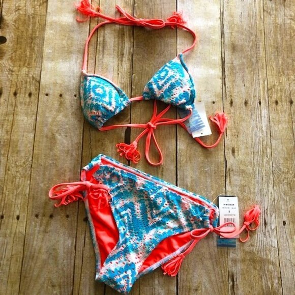 NWT InMocean Electric Tie Dye Triangle Bikini Small - Picture 2 of 7